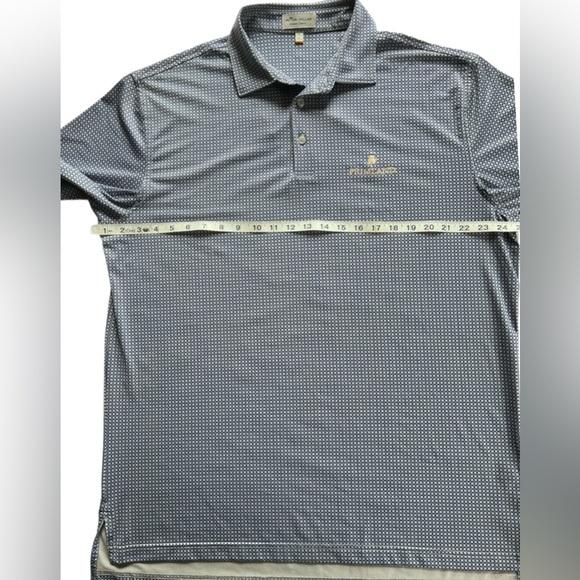 Peter Millar Summer Comfort Primland Blue Checkered Golf Polo Size Large - Picture 6 of 9